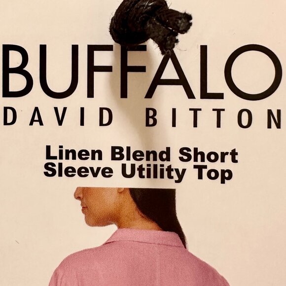 New Buffalo Women's Linen Blend Button Front Shirt Top Size M Pink Relaxed Fit - Picture 8 of 15